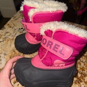 Sorel Fuchsia and Black Snow Boots